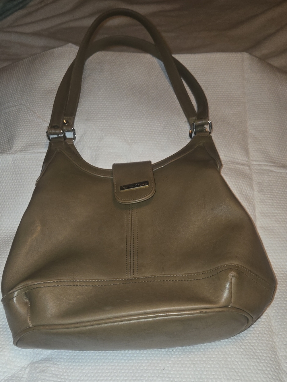 Michael Stevens Vintage Taupe Double Handles Shoulder Bag